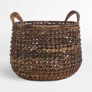 Zuzu Round Handwoven Basket Brown - Crate&Barrel